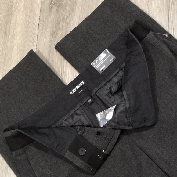 Express NWT “Editor” Barely Boot Charcoal Gray Studio Stretch Slacks size 6R - Picture 7 of 9